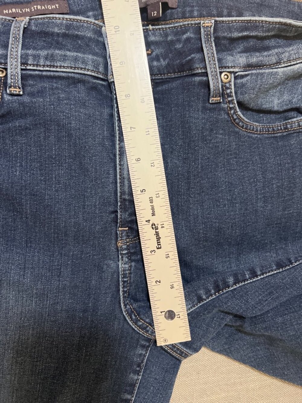 NYDJ Marilyn straight jeans size 12 blue denim - Picture 6 of 9